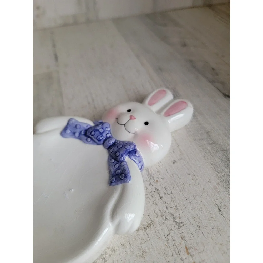 Easter soap dish rabbit chick ceramic unique Easter‎ spring bathroom decor set
